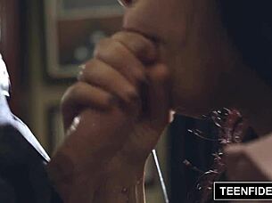 Watch Gina Valentina Get Creampied by the Dean! Can She Handle That Cumshot in Skirt?