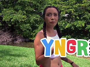 In Yngr's story, petite latina paulina ruiz takes on her first big challenge. She explores new experiences