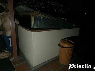 Girlfriend suggests outdoor gazebo sex