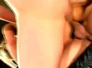 She starts the day with a rubber cock, by noon in a threesome with semen on her face.