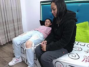 After a day of work, Samantha inserts her full hand into Sommer for relaxation