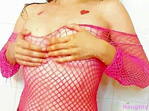 sexy fishnet lingerie showing off big tits and ass 😘