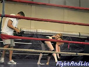 Watch These Wrestling Lesbian Babes Enjoy Their Ring Time!