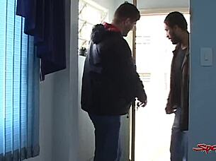 Hairy gay guy sucks and rides cock intensely before facial