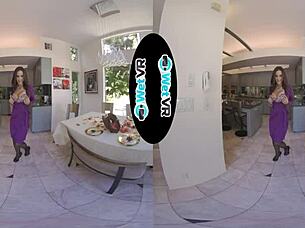 Wet VR swim suit strip and fuck with young Angel