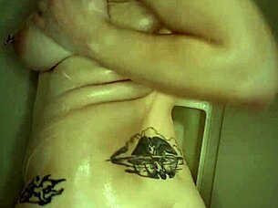 She soaps her tits and ass in the shower, leading to passionate fucking.