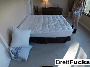 Brett Rossi teases in her motel room?