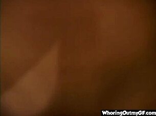 Hot blonde babe gives closeup blowjob and fucks hard in outdoor setting