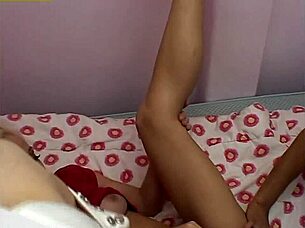 Lesbians dive into pussy on camera interview!