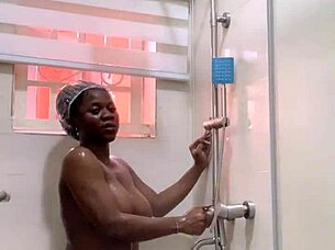 shaved amateur babe masturbating in bathroom