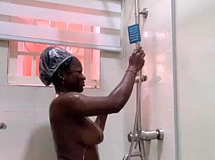 shaved amateur babe masturbating in bathroom