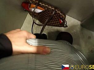 Euro babe Gets her mouth full of big cock cum