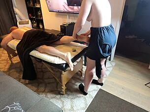 Gigi Breeze receives a relaxing massage