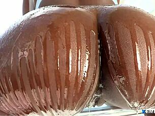 Watch this bubble butt shake with oil. She gets hardcore anal fucked in heels and assfucking action