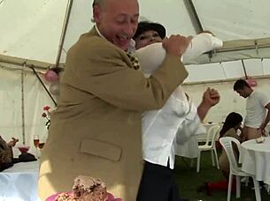 three hotties and milf intensely suck and ride cocks