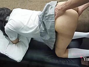 i convinced my schoolmate to skip classes and took her home for some doggy fucking without a condom