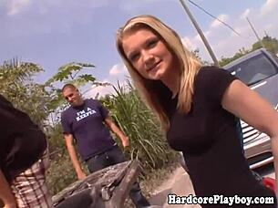 I am an amateur blonde babe performing close-up hardcore actions