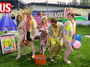 Madison Morgan, Rosalyn Sphinx, Jessy Jones, and Celtic Iron in wet pussy and cum jerkaoke session