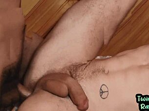 the top stud barebacks the pierced and inked bottom after deepthroating his cock
