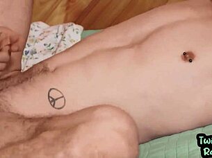 the top stud barebacks the pierced and inked bottom after deepthroating his cock