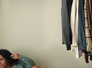 My lover's wet pussy squirts in black doggystyle fucking.