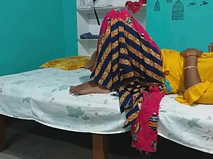 Pampa enjoys a sensual massage in yellow dress