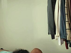 My lover's wet pussy squirts in black doggystyle fucking.