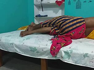 Pampa enjoys a sensual massage in yellow dress