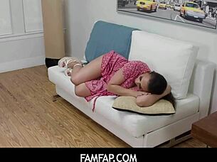 wife and stepdaughter fight for my attention in this taboo blowjob