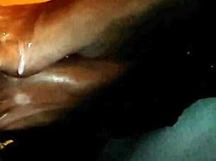 huge cumshot lands on feet, what a fetish delight!