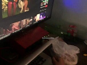 Latina babe uses vibrator on her wet pussy while getting fucked doggystyle