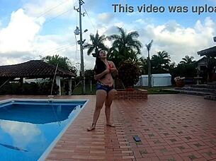 Latina whore dances horny, fucks and squirts