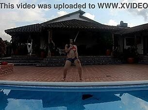 Latina whore dances horny, fucks and squirts