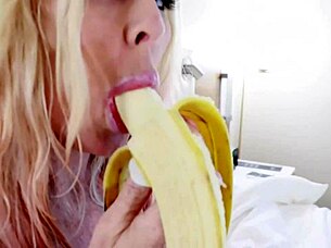 Wow! Big Tit Milf Stuffs Pussy with Huge Dildo for Breakfast!