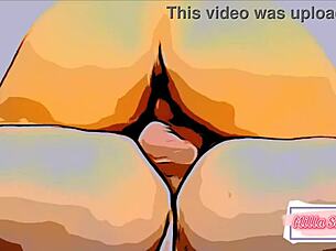 College couple in cartoon style