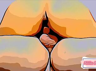 College couple in cartoon style