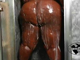 ssbbw thee drippp enjoys relaxing shower bath with ripped clothes and dripping water