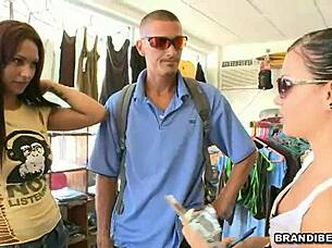 grading brandi belle's blowjob on her small tits