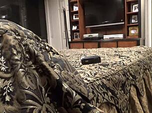 scarlett johnson in brutal anal casting on sofa with big tits and pain