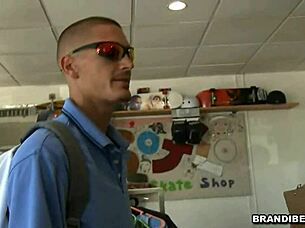 grading brandi belle's blowjob on her small tits