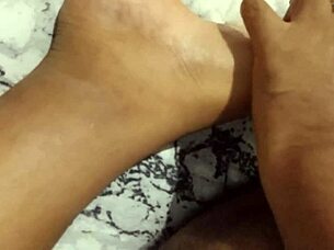I watch this amateur bend over for a doggystyle ass massage, oops feet too!