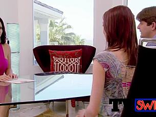 cute girls licking shaved tits in group swingers reality