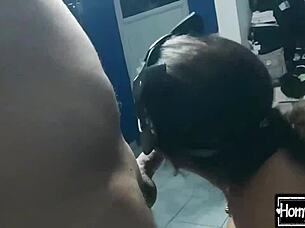 I suck your pussy to make you cum on my big tits