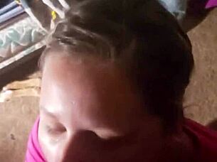 Amateur Blonde Gives Sexy Blowjob With Piercings