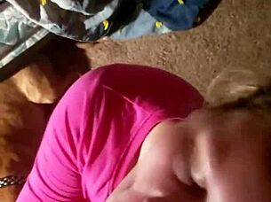 Amateur Blonde Gives Sexy Blowjob With Piercings