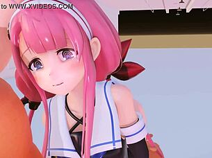 Kaze's pussy gets tortured and creampied in this 3D scene 😈