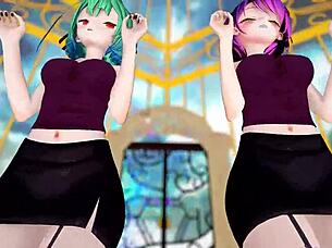 Hololive Uruha Rushia Tocoyami Towa Jaipur Dance Mmd