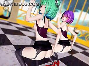 Hololive Uruha Rushia Tocoyami Towa Jaipur Dance Mmd