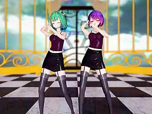 Hololive Uruha Rushia Tocoyami Towa Jaipur Dance Mmd