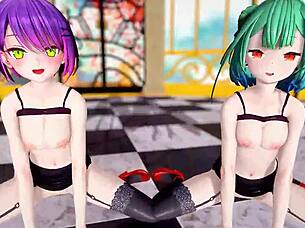 Hololive Uruha Rushia Tocoyami Towa Jaipur Dance Mmd